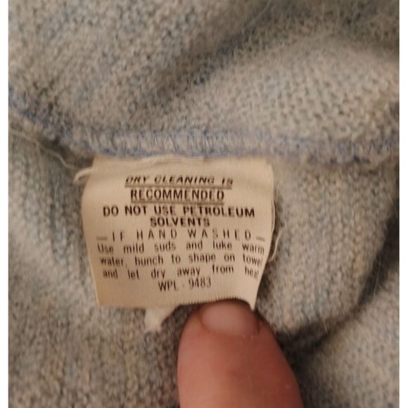 Vintage Robert Bruce Women's Medium Cardigan Light Blue Alpaca Wool Union Made - Picture 6 of 8